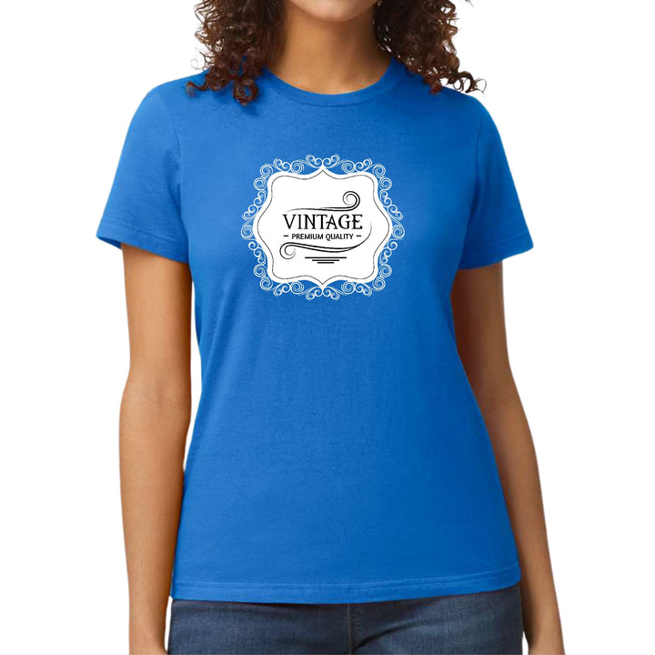 Womens Graphic T-shirt Vintage Premium Quality White Black - Womens/T-Shirts