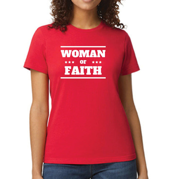 Womens Graphic T-shirt Woman of Faith - Womens | T-Shirts