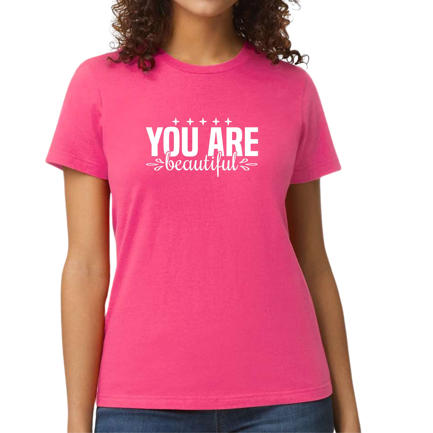 Womens Graphic T - shirt You Are Beautiful Inspiration Affirmation - T - Shirts