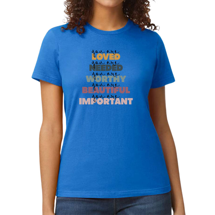 Womens Graphic T-shirt you are Loved Inspiration Affirmation - Womens | T-Shirts