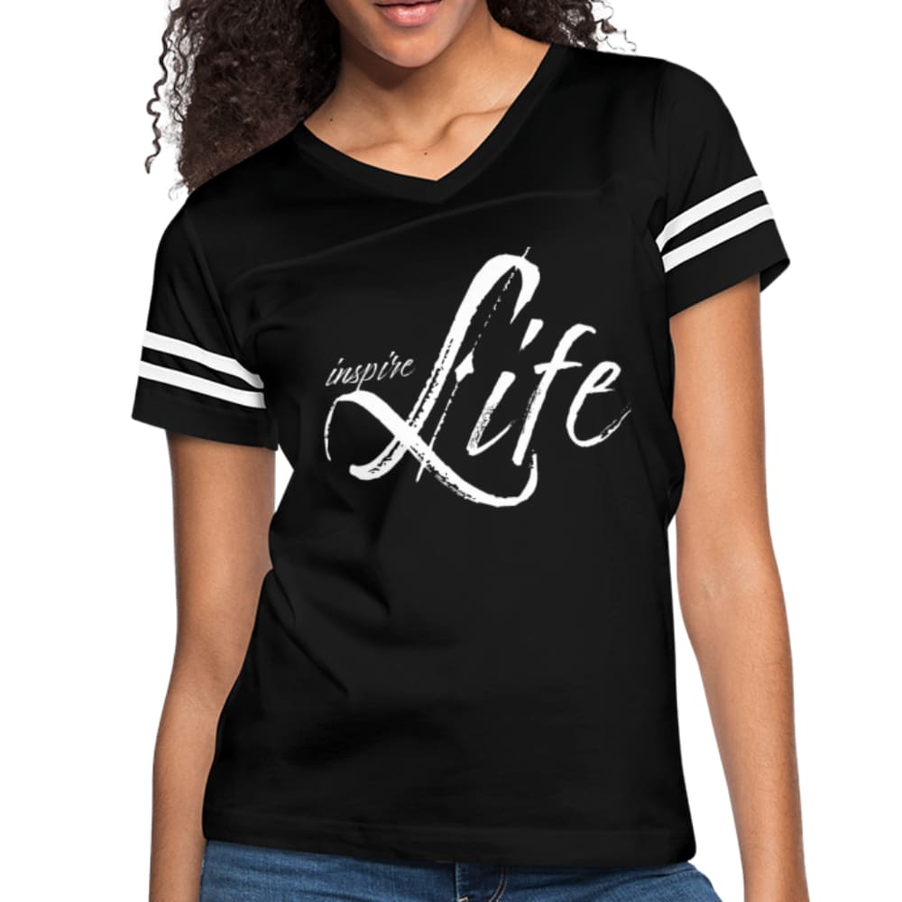 Womens Graphic Vintage Sport T-shirt Inspire Life Illustration - Womens