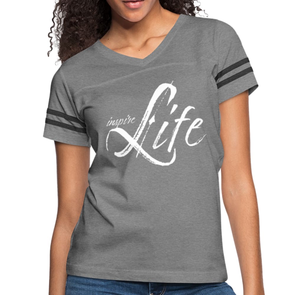 Womens Graphic Vintage Sport T-shirt Inspire Life Illustration - Womens