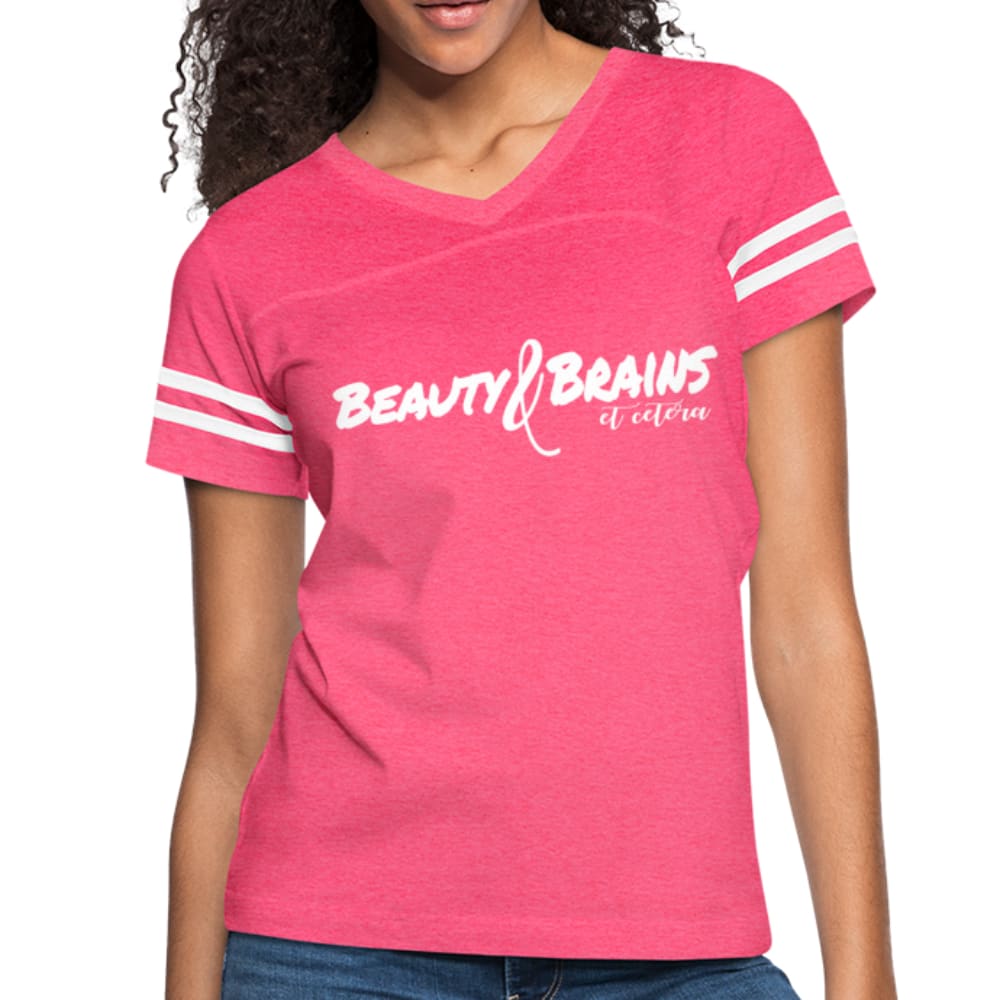 Womens Graphic Vintage Tee - Beauty and Brains et Cetera Ii Sport T-shirt
