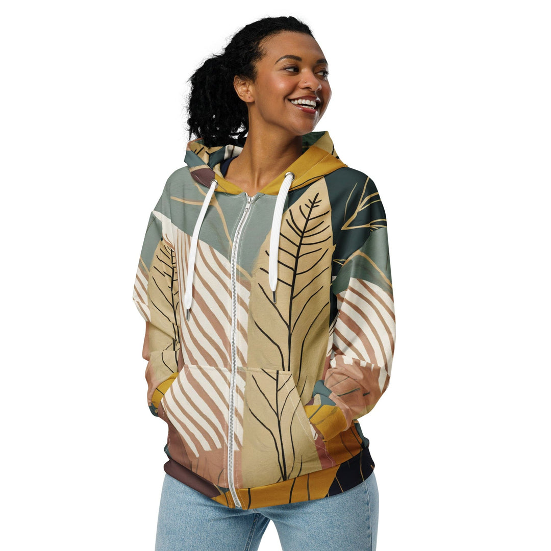 Womens Graphic Zip Hoodie Boho Style Print 4