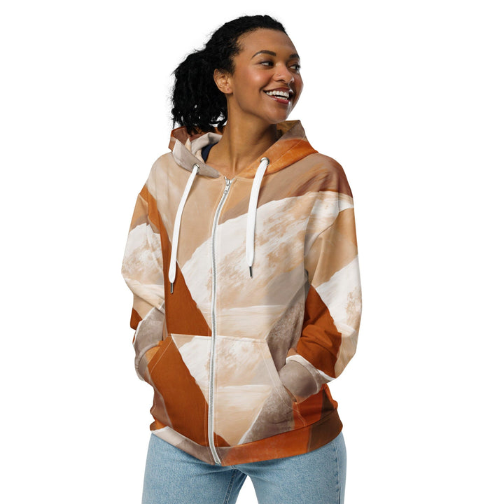 Womens Graphic Zip Hoodie Boho Watercolor Print