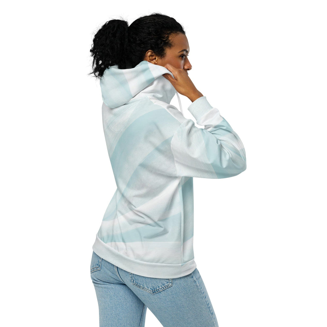 Womens Graphic Zip Hoodie Pastel Blue Swirl