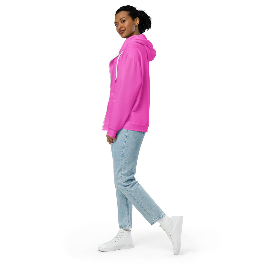 Womens Graphic Zip Hoodie Pink