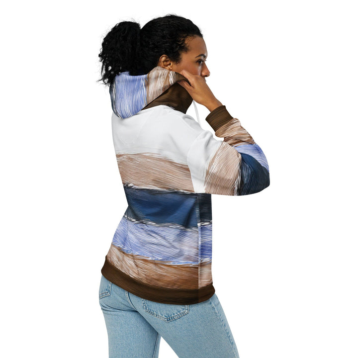 Womens Graphic Zip Hoodie Rustic Hues Pattern