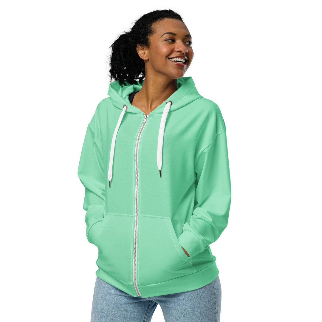 Womens Graphic Zip Hoodie Seafoam Green