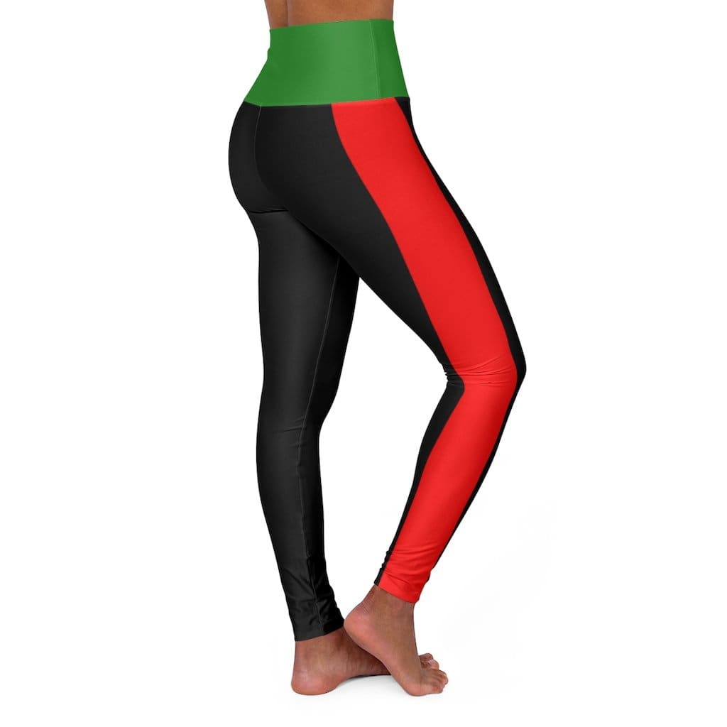 Womens High-waist Fitness Legging Yoga Pants Black Red Yellow Green - Womens