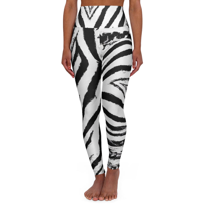 Womens High-waist Fitness Legging Yoga Pants Black White Native Print - Womens