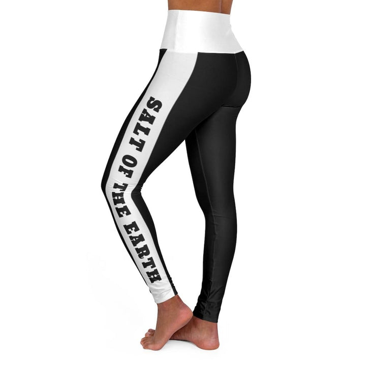 Womens High-waist Fitness Legging Yoga Pants Black White Salt of the Earth