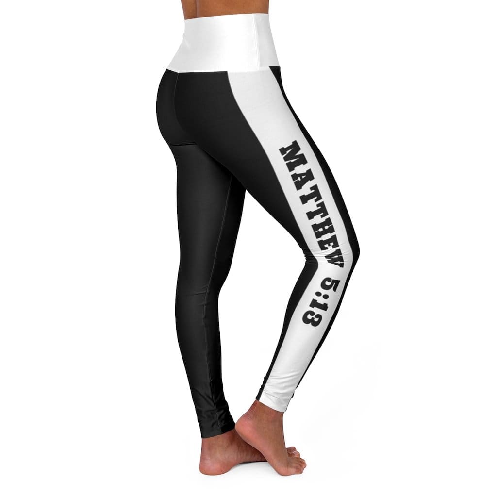 Womens High-waist Fitness Legging Yoga Pants Black White Salt of the Earth