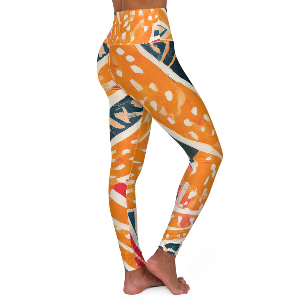 Womens High-waist Fitness Legging Yoga Pants - Boho Multicolor Print - Womens