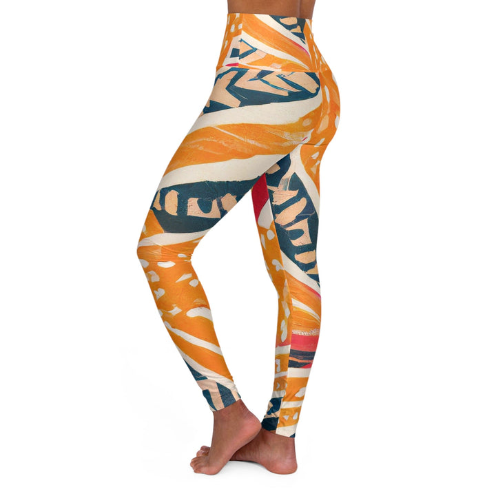 Womens High-waist Fitness Legging Yoga Pants - Boho Multicolor Print - Womens