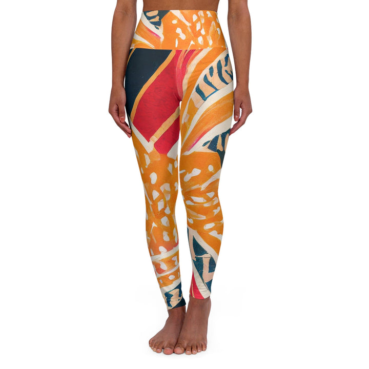 Womens High-waist Fitness Legging Yoga Pants - Boho Multicolor Print - Womens