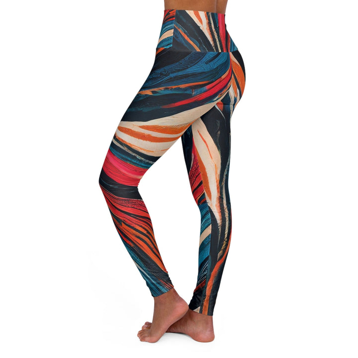 Womens High-waist Fitness Legging Yoga Pants Boho Multicolor Tropical Print