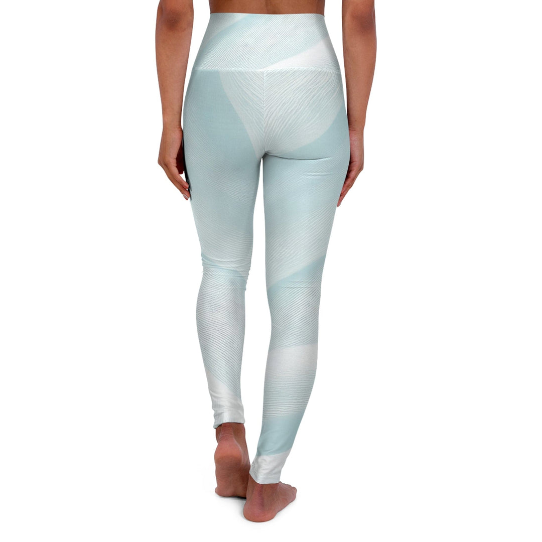 Womens High-waist Fitness Legging Yoga Pants Pastel Blue Swirl - Womens