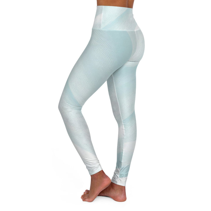 Womens High-waist Fitness Legging Yoga Pants Pastel Blue Swirl - Womens