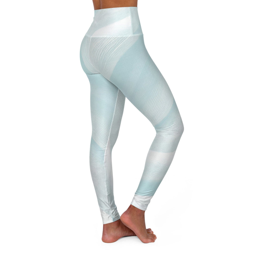 Womens High-waist Fitness Legging Yoga Pants Pastel Blue Swirl - Womens