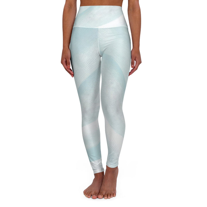 Womens High-waist Fitness Legging Yoga Pants Pastel Blue Swirl - Womens