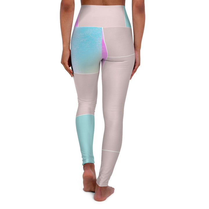 Womens High-waist Fitness Legging Yoga Pants Pastel Colorblock Watercolor