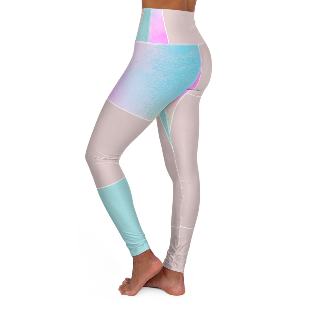 Womens High-waist Fitness Legging Yoga Pants Pastel Colorblock Watercolor