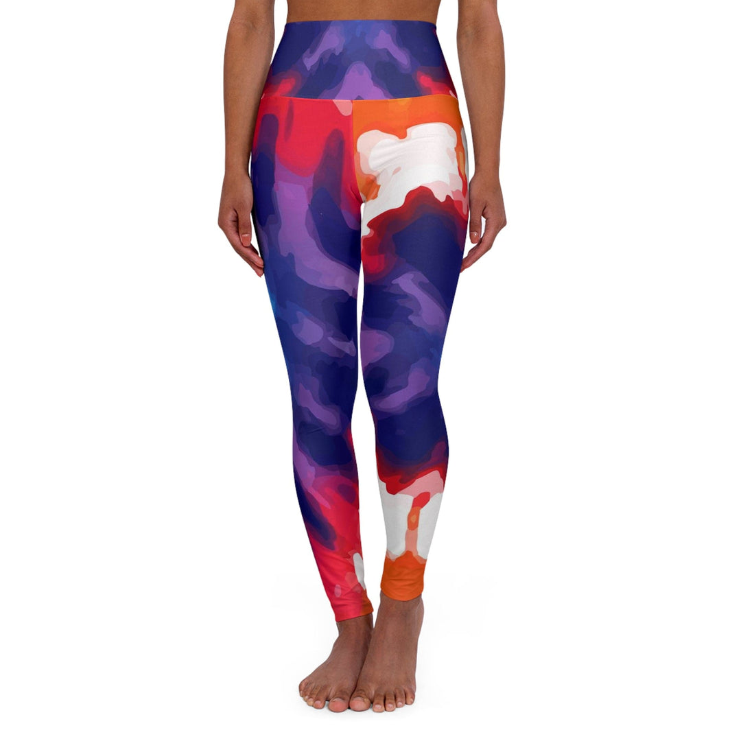 Womens High-waist Fitness Legging Yoga Pants - Psychedelic Rainbow Tie Dye