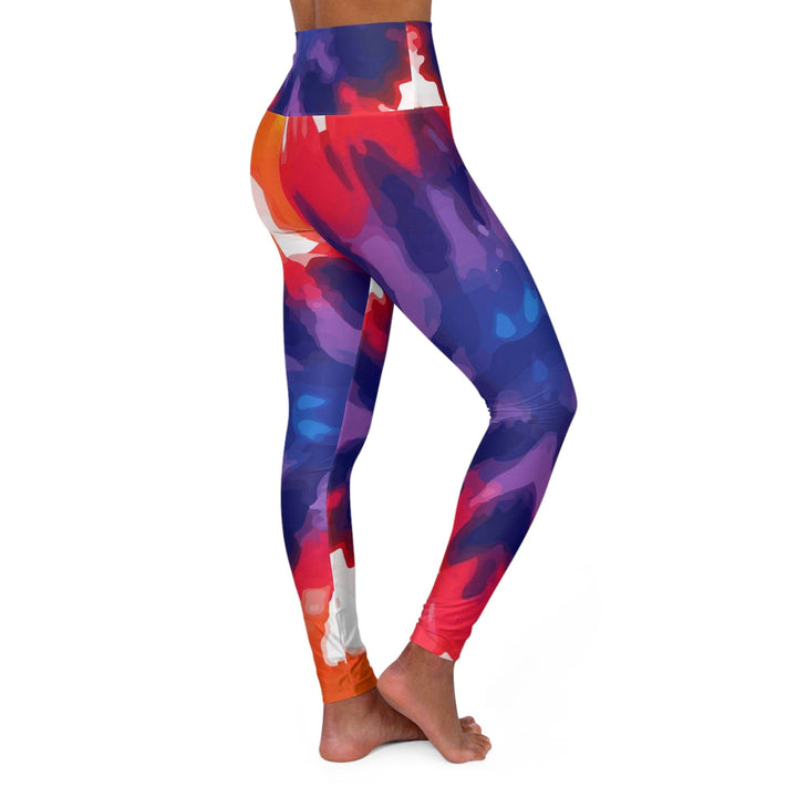 Womens High-waist Fitness Legging Yoga Pants - Psychedelic Rainbow Tie Dye