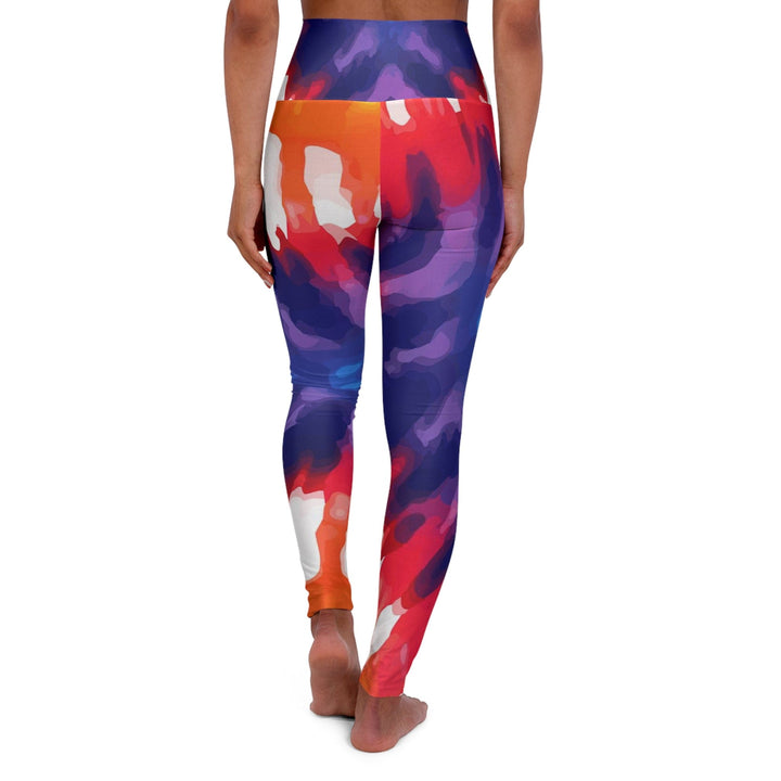 Womens High-waist Fitness Legging Yoga Pants - Psychedelic Rainbow Tie Dye