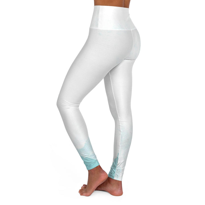 Womens High-waist Fitness Legging Yoga Pants - Subtle Abstract Ocean Blue