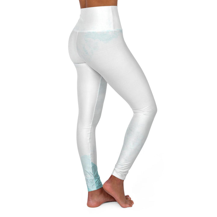 Womens High-waist Fitness Legging Yoga Pants - Subtle Abstract Ocean Blue