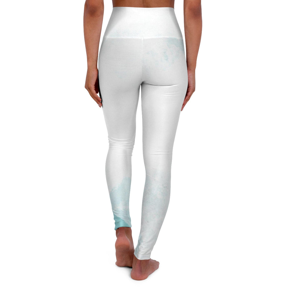 Womens High-waist Fitness Legging Yoga Pants Subtle Abstract Ocean Blue