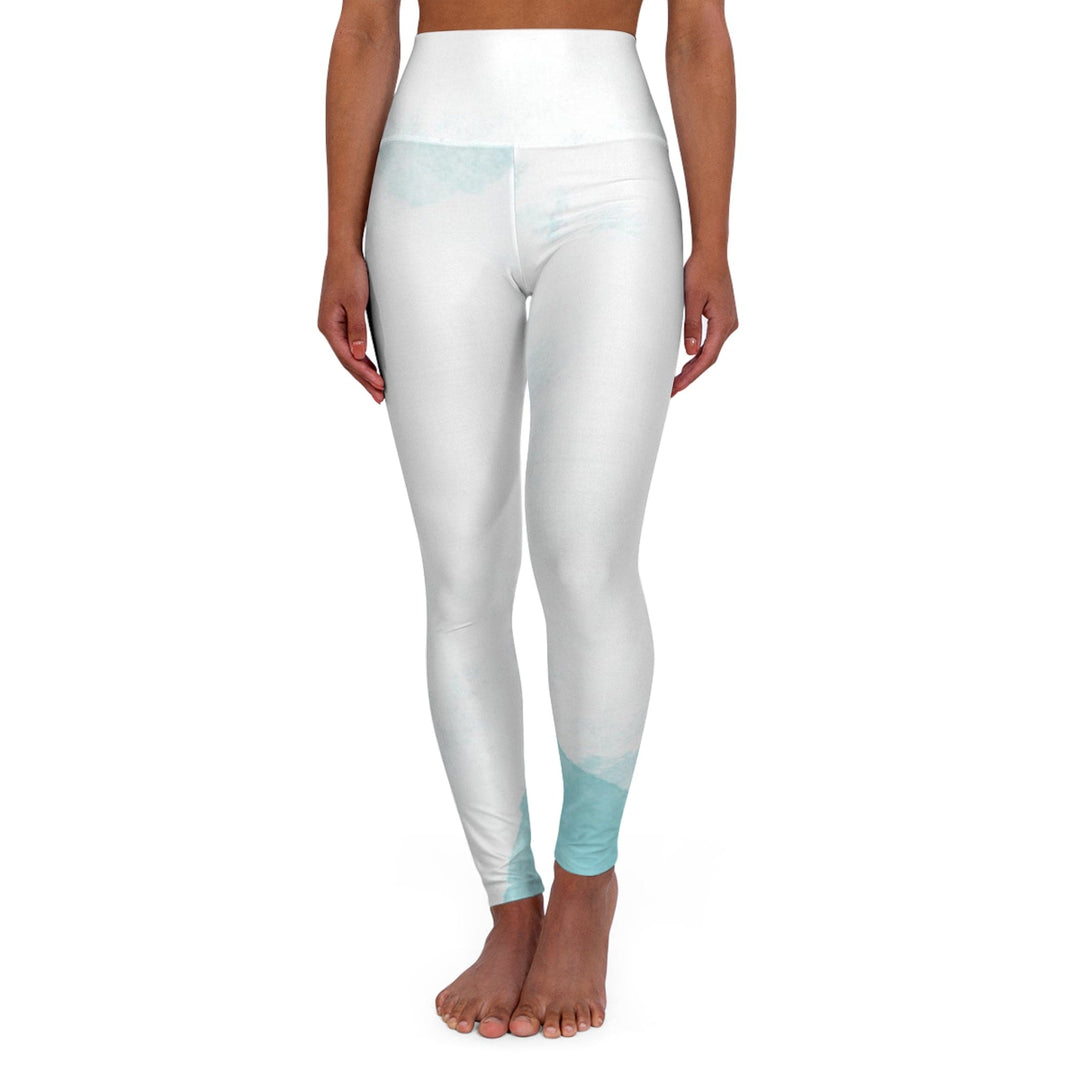 Womens High-waist Fitness Legging Yoga Pants Subtle Abstract Ocean Blue