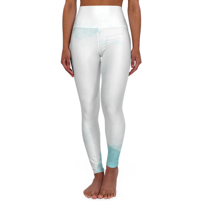 Womens High-waist Fitness Legging Yoga Pants - Subtle Abstract Ocean Blue