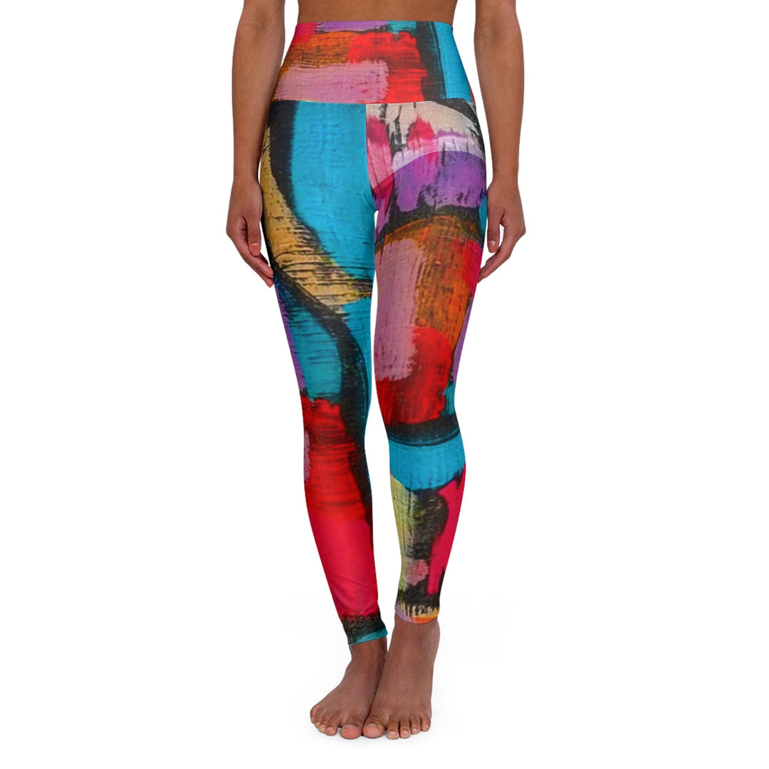 Womens High-waist Fitness Legging Yoga Pants Sutileza Red Multicolor Abstract