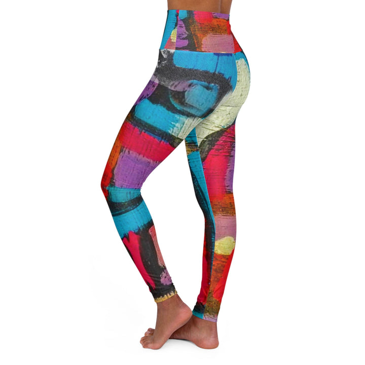 Womens High-waist Fitness Legging Yoga Pants Sutileza Red Multicolor Abstract