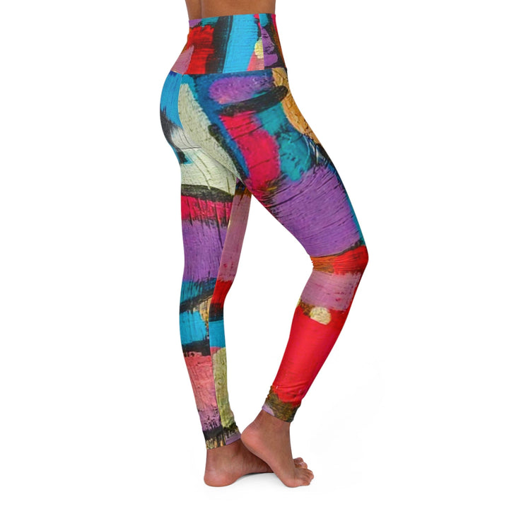 Womens High-waist Fitness Legging Yoga Pants Sutileza Red Multicolor Abstract