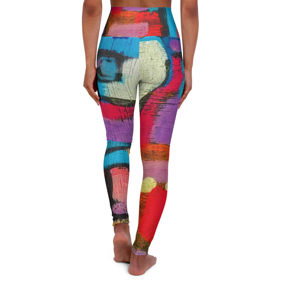 Womens High-waist Fitness Legging Yoga Pants Sutileza Red Multicolor Abstract