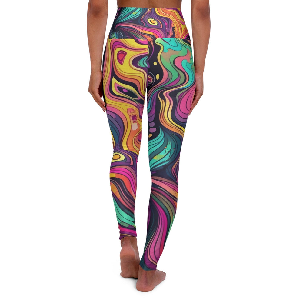 Womens High-waist Fitness Legging Yoga Pants Vibrant Psychedelic Kaleidoscope