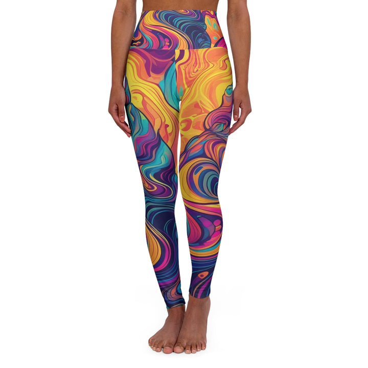 Womens High-waist Fitness Legging Yoga Pants - Vibrant Psychedelic Kaleidoscope