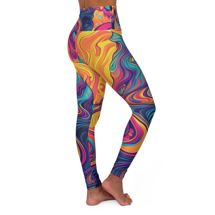 Womens High-waist Fitness Legging Yoga Pants - Vibrant Psychedelic Kaleidoscope