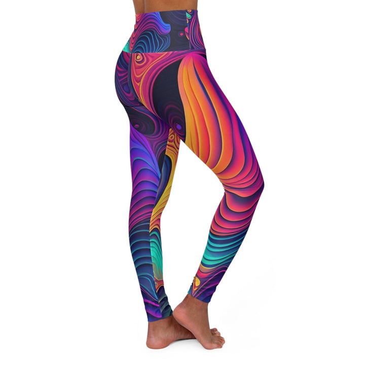 Womens High-waist Fitness Legging Yoga Pants - Vibrant Psychedelic Kaleidoscope