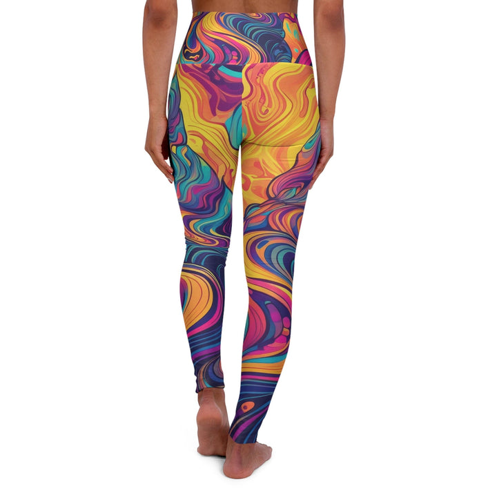 Womens High-waist Fitness Legging Yoga Pants - Vibrant Psychedelic Kaleidoscope