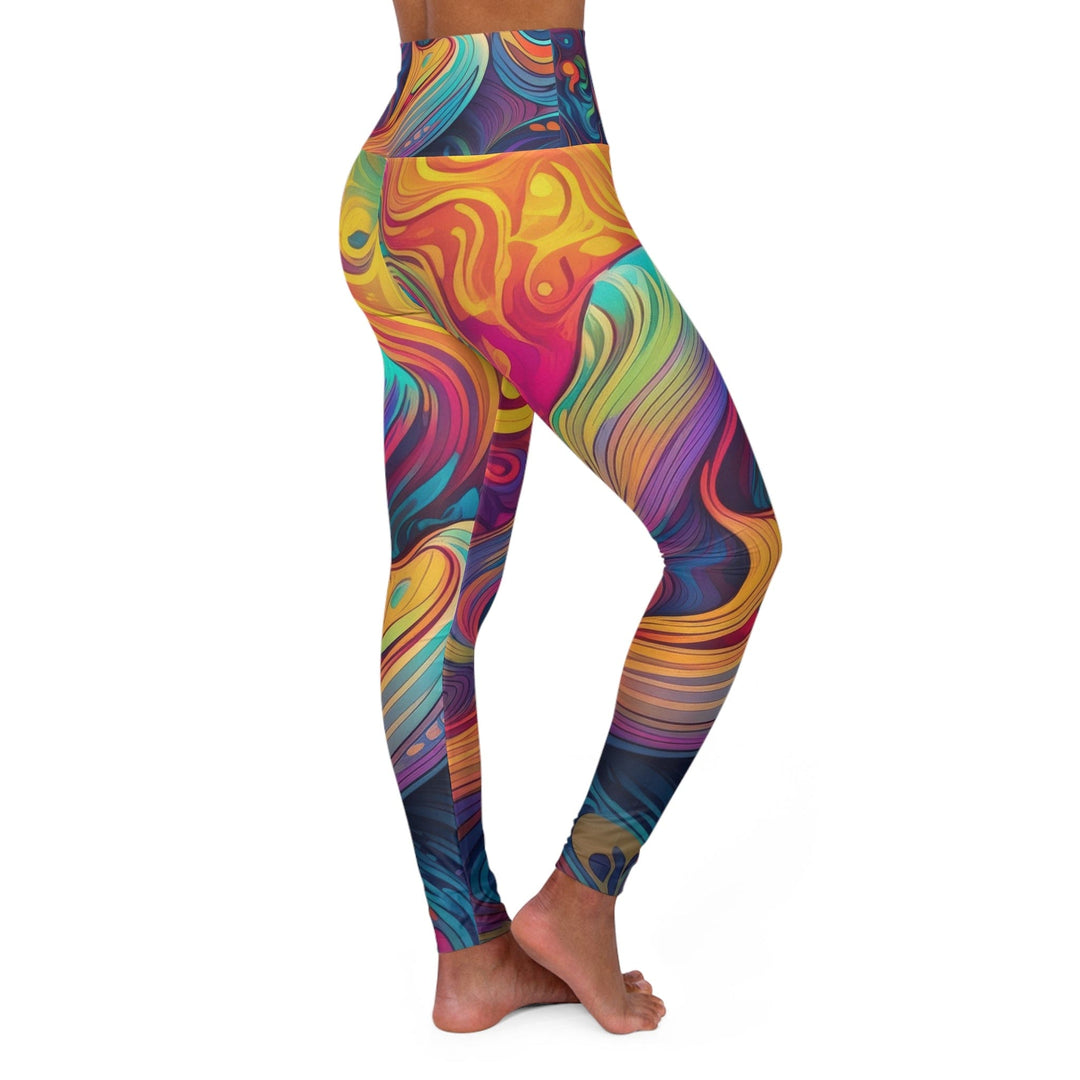 Womens High-waist Fitness Legging Yoga Pants Vibrant Psychedelic Kaleidoscope