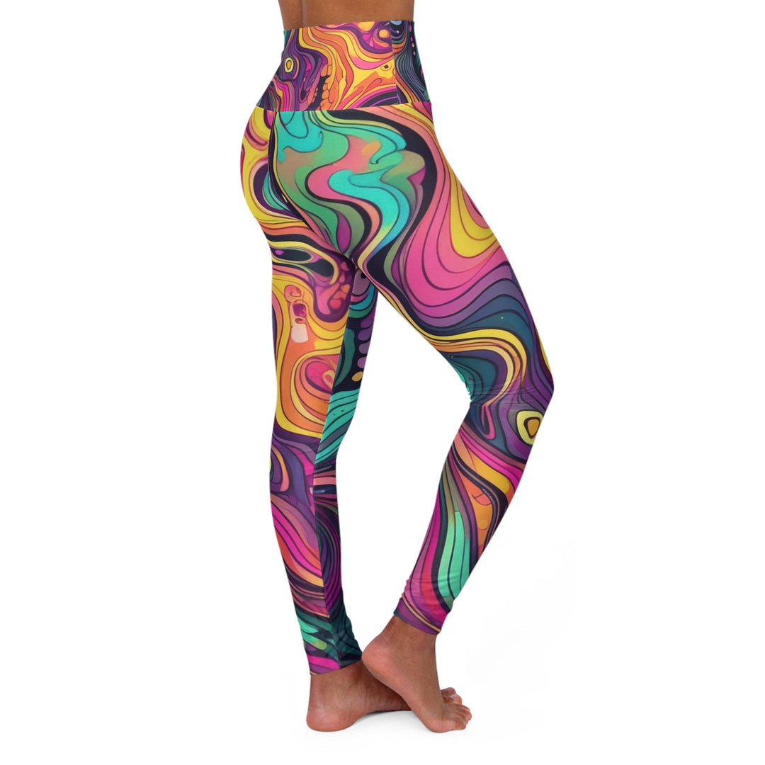 Womens High-waist Fitness Legging Yoga Pants - Vibrant Psychedelic Kaleidoscope