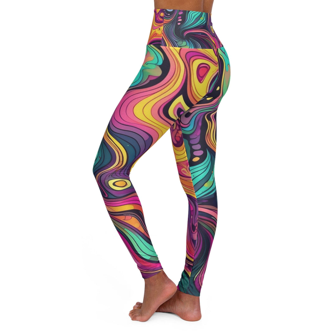 Womens High-waist Fitness Legging Yoga Pants - Vibrant Psychedelic Kaleidoscope