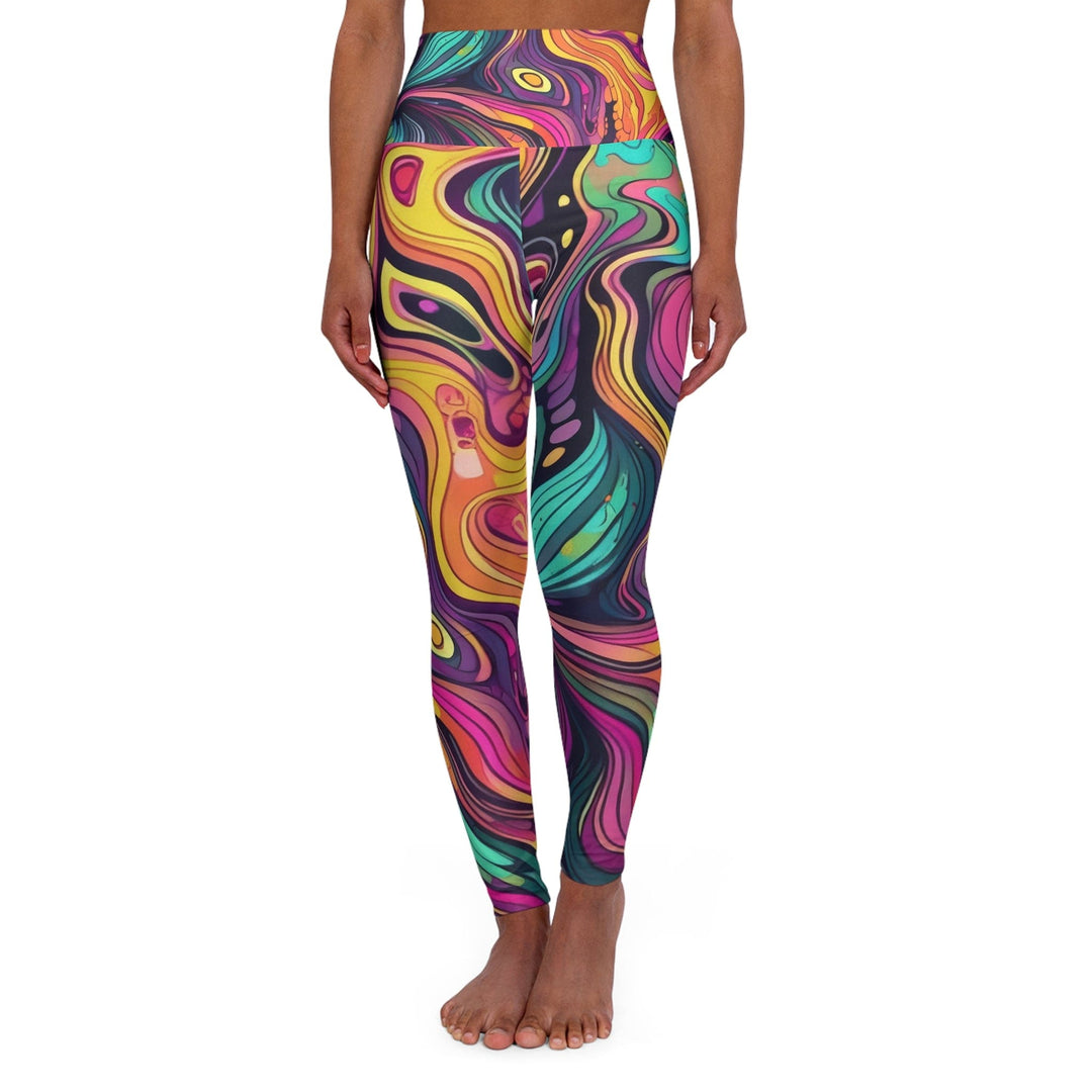 Womens High-waist Fitness Legging Yoga Pants Vibrant Psychedelic Kaleidoscope