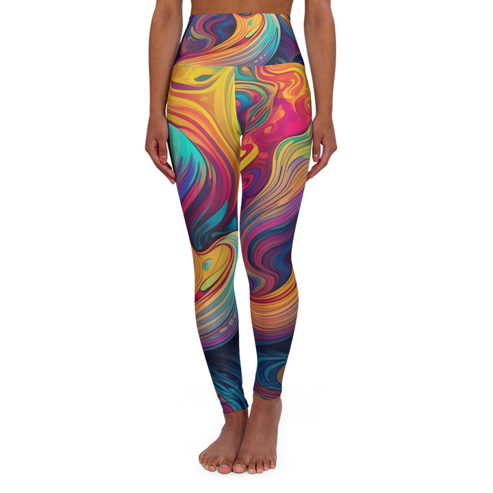 Womens High-waist Fitness Legging Yoga Pants Vibrant Psychedelic Kaleidoscope