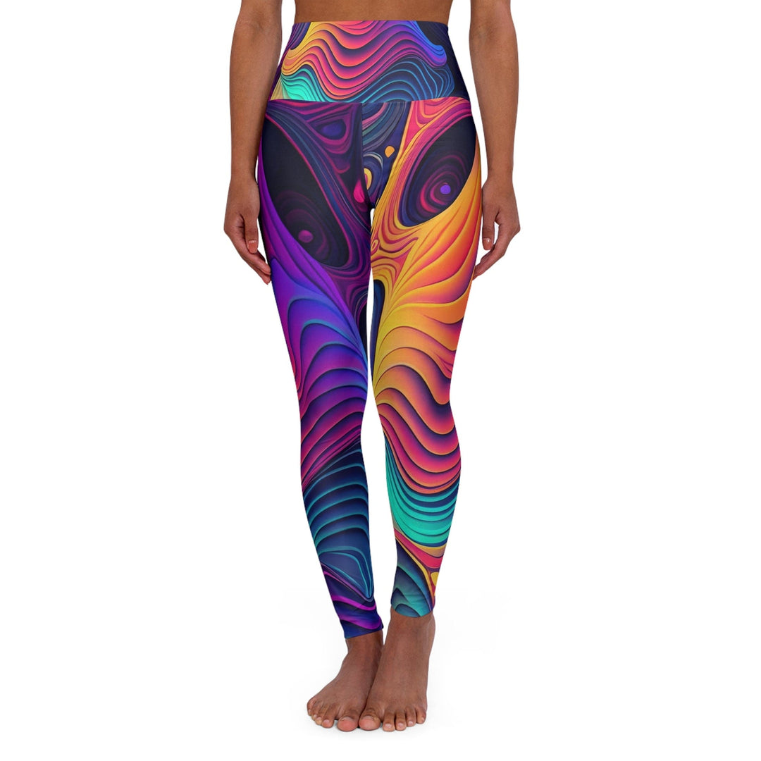 Womens High-waist Fitness Legging Yoga Pants Vibrant Psychedelic Kaleidoscope